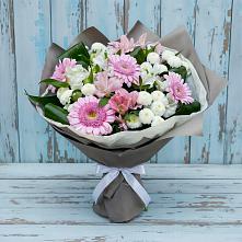 Букет цветов из:  Герберы, Альстромерии и Хризантемы в Епифань