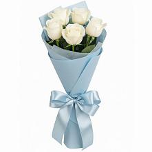Букет 5 Белых роз Проуд в Епифань