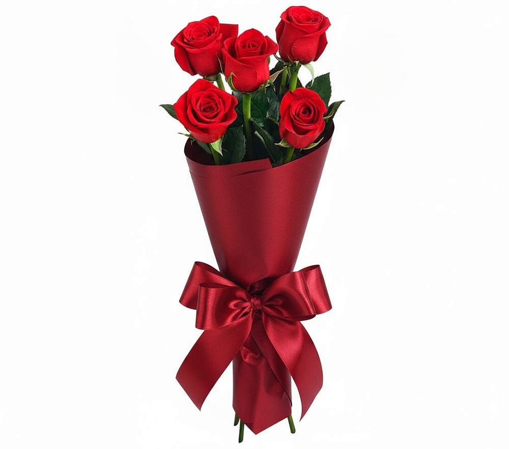 Букет 5 Красных роз Эдлесс Лав в Епифань