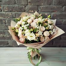Букет цветов из:  Альстромерии, Розы и Хризантемы в Епифань