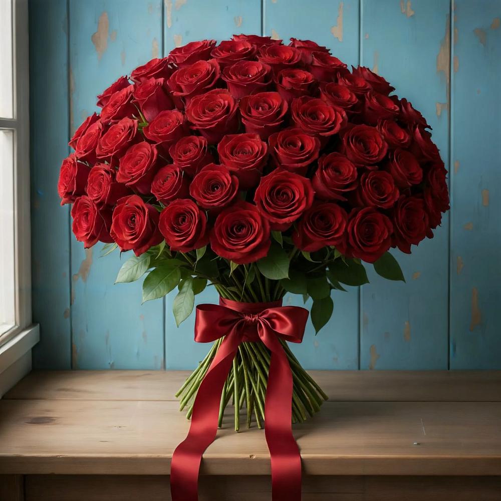 Букет Красные розы Блэк Меджик в Епифань