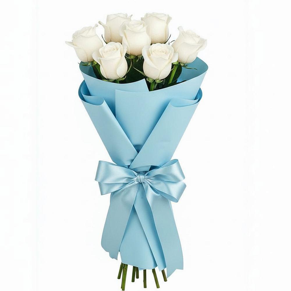 Букет 7 белых роз Проуд в Епифань