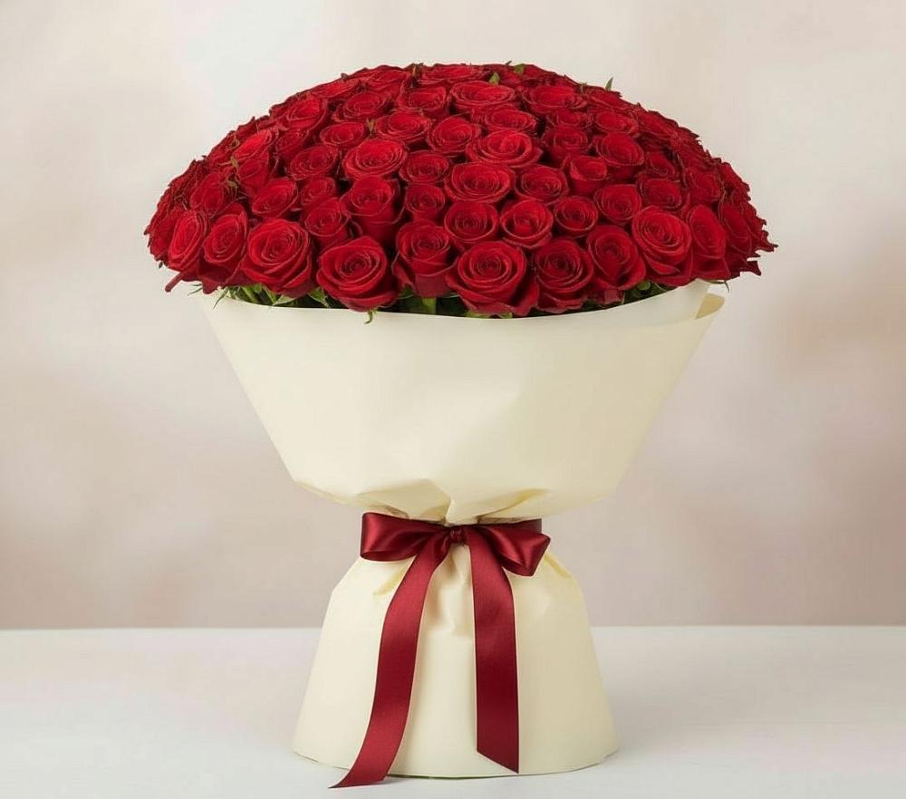 Букет 101 Красная роза Милано в Епифань