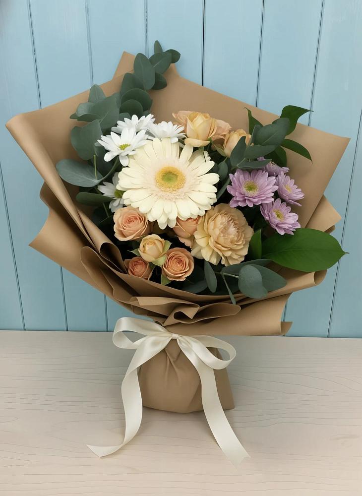 Букет цветов из: Герберы и Хризантемы в Епифань