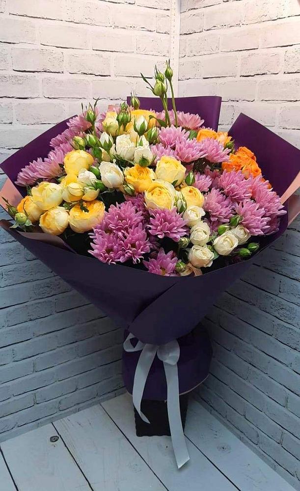 Букет цветов из: Хризантемы и Розы в Епифань