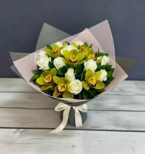 Букет цветов из:  Орхидеи и Розы в Епифань