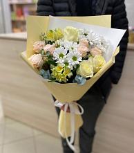 Букет цветов из:  Альстромерии, Розы и Хризантемы в Епифань