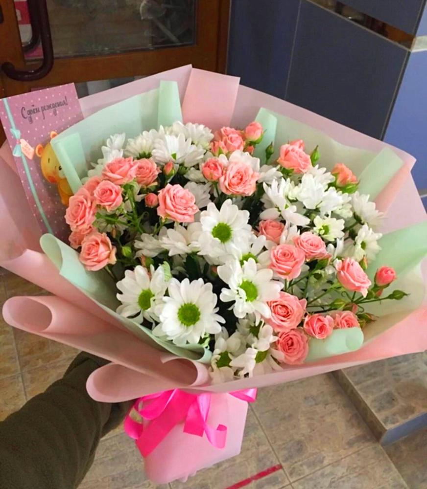 Букет цветов из: Розы и Хризантемы в Епифань