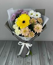 Букет цветов из:  Розы, Герберы и Хризантемы в Епифань