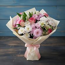 Букет цветов из:  Хризантемы, Альстромерии и Розы в Епифань