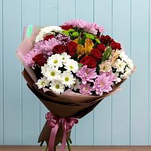 Букет цветов из:  Розы, Хризантемы и Альстромерии в Епифань