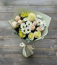 Букет цветов из:  Альстромерии, Розы и Хризантемы в Епифань