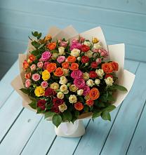 Букет Микс из разноцветных кустовых роз в Епифань