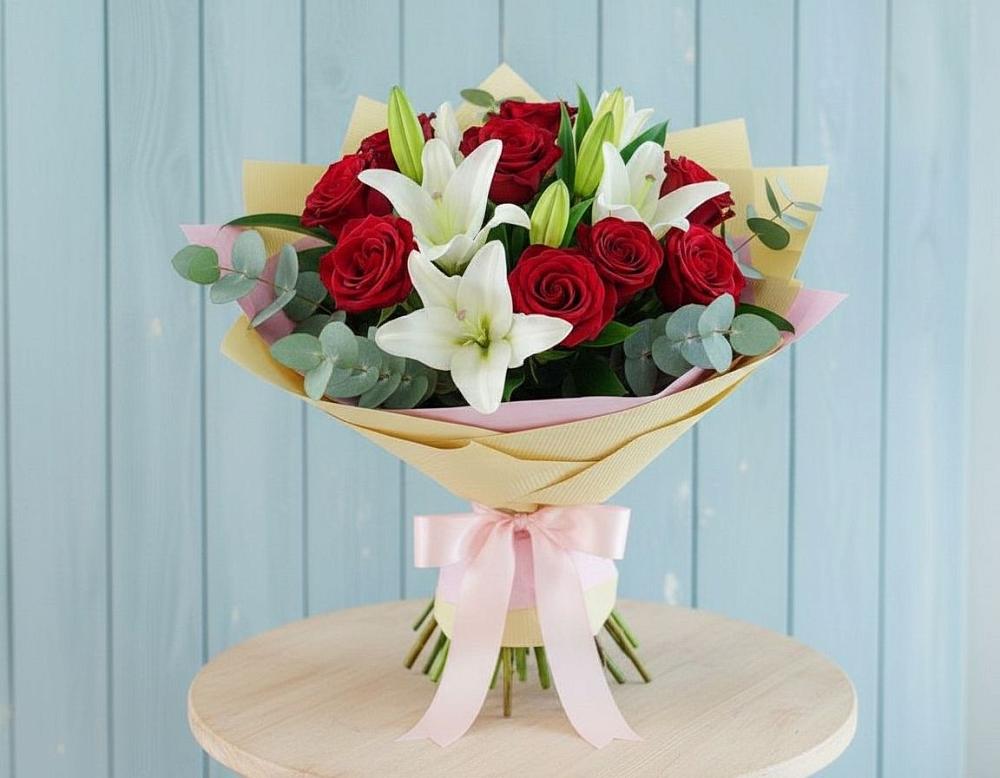 Букет цветов из: Лилии и Розы в Епифань